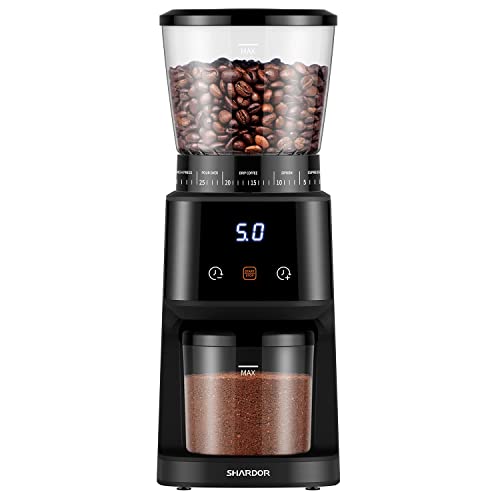 SHARDOR-Conical-Burr-Coffee-Grinder-with-Digital-Timer-Display-Electric-Coffee-Bean-Grinder-with-31-Precise-Settings-for-EspressoDripPour-OverCold-BrewFrench-Press-Matte-Black-0 SHARDOR Conical Burr Coffee Grinder